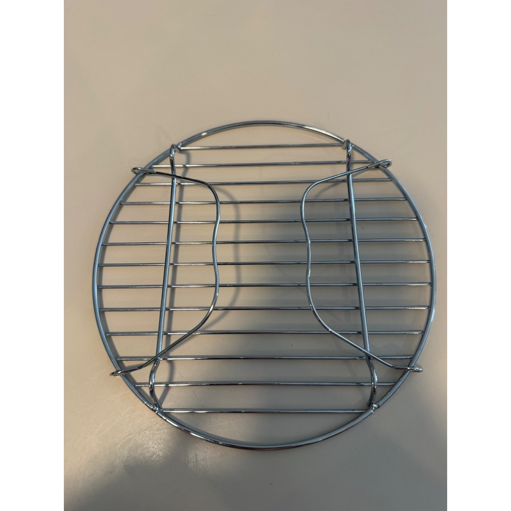 8 Inch Round Stainless Steel Steam Rack Cooling Trivet with Handles Air Fryer - Picture 3 of 4